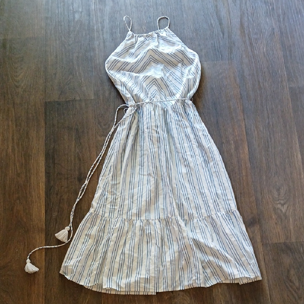 Loft Beach Striped Midi Dress. 